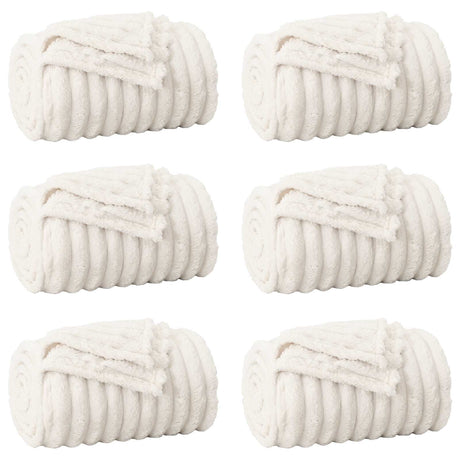 Vidaxl kleden 6 st crèmekleurig 240 x 220 cm 8.76 kg fleece