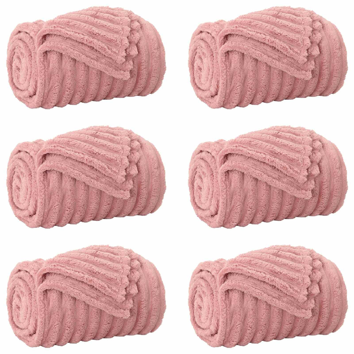 Vidaxl kleden 6 pcs roze 150 x 130 cm fleece