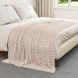 Vidaxl gooi deken beige 200 x 150 cm fleece