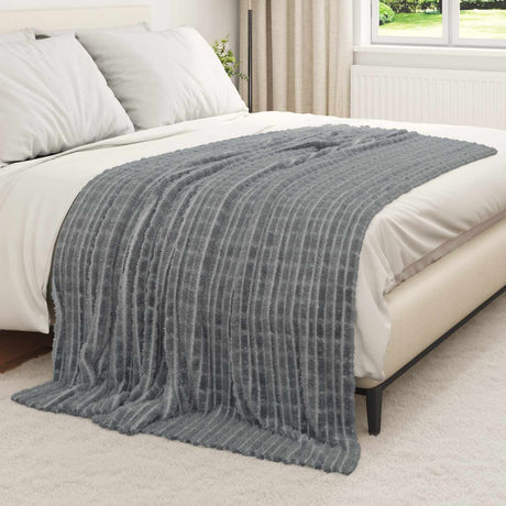 Vidaxl gooi deken donkergrijs 200 x 150 cm fleece