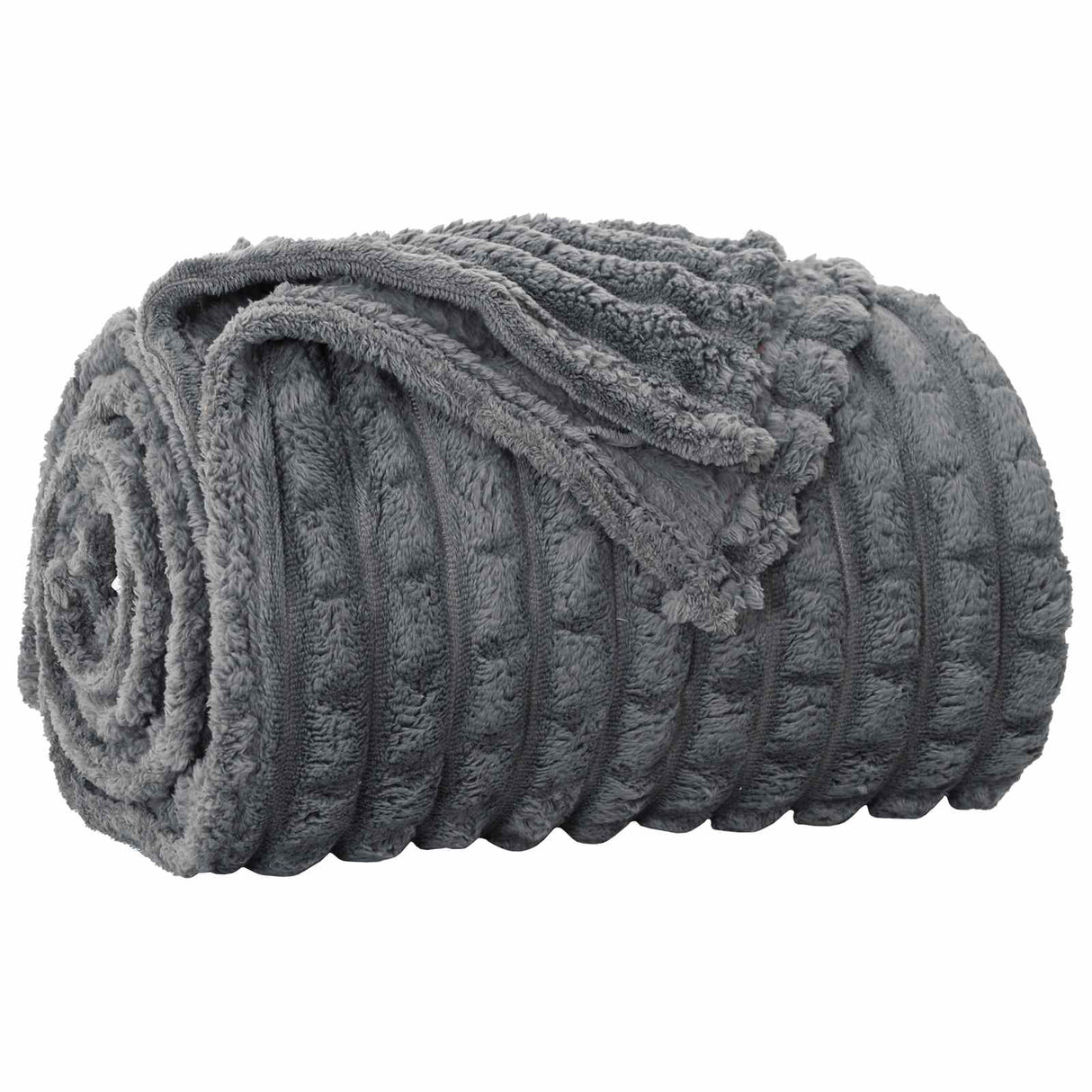 Vidaxl gooi deken donkergrijs 240 x 220 cm fleece