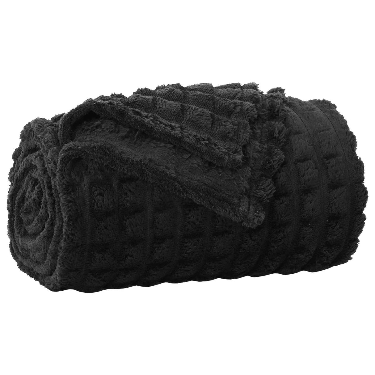 Vidaxl gooi deken zwart 200 x 150 cm fleece