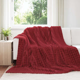 Vidaxl gooi deken bordeaux rood 240 x 220 cm fleece