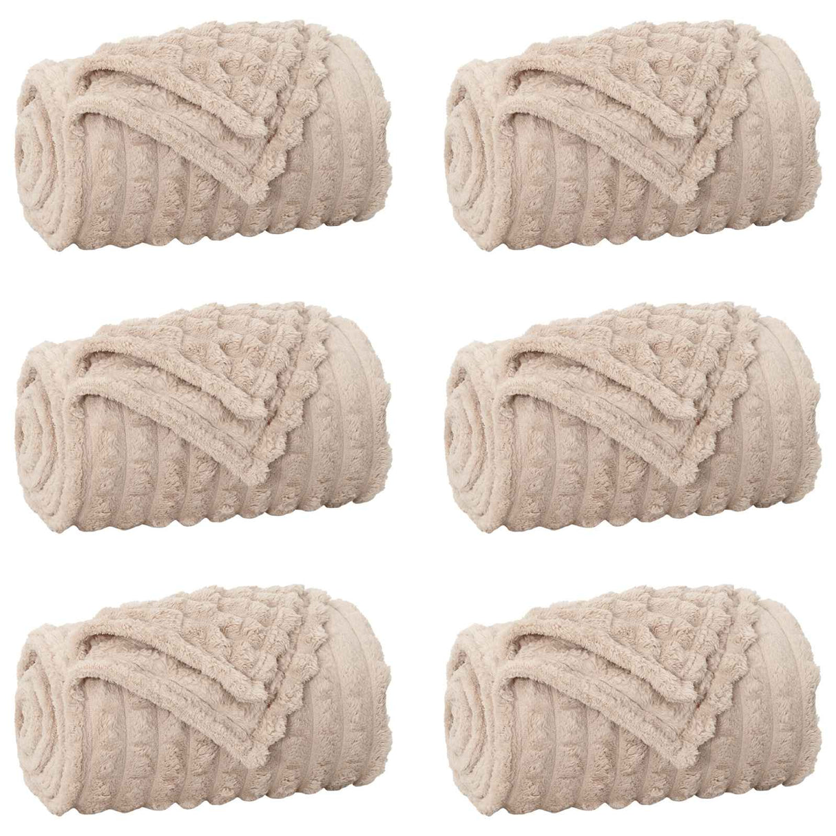 Vidaxl kleden 6 pcs beige 150 x 130 cm fleece
