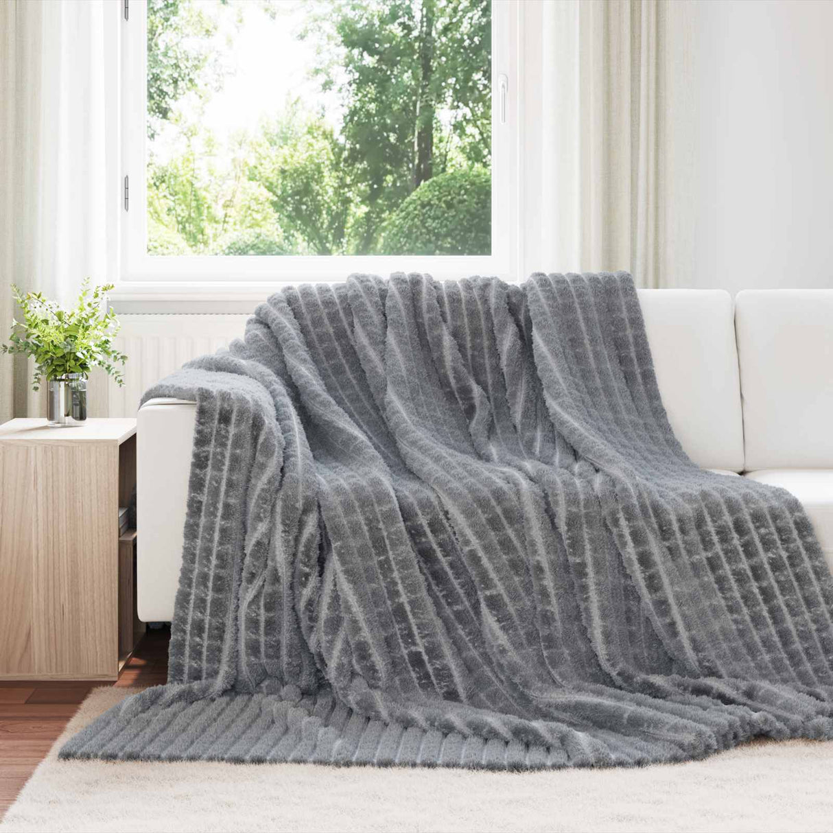 Vidaxl kleden 6 pcs donkergrijs 240 x 220 cm fleece
