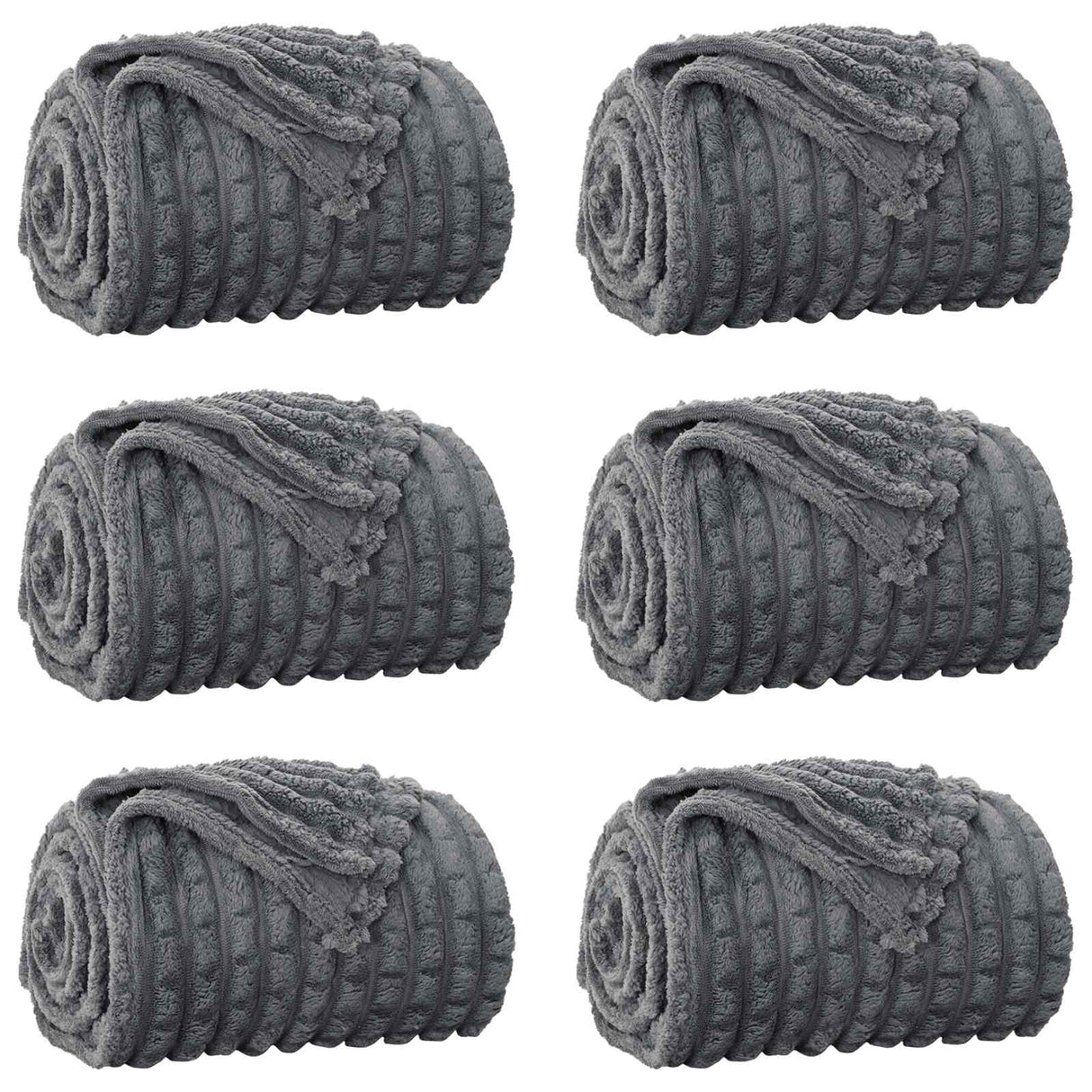 Vidaxl kleden 6 pcs donkergrijs 270 x 240 cm fleece