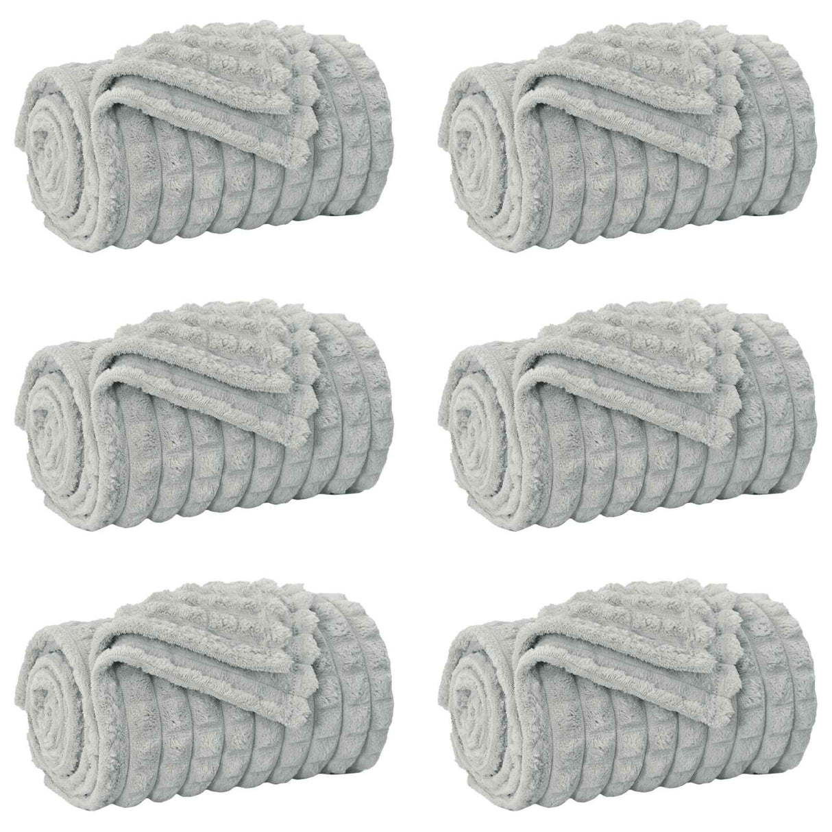 Vidaxl kleden 6 pcs grijs 150 x 130 cm fleece