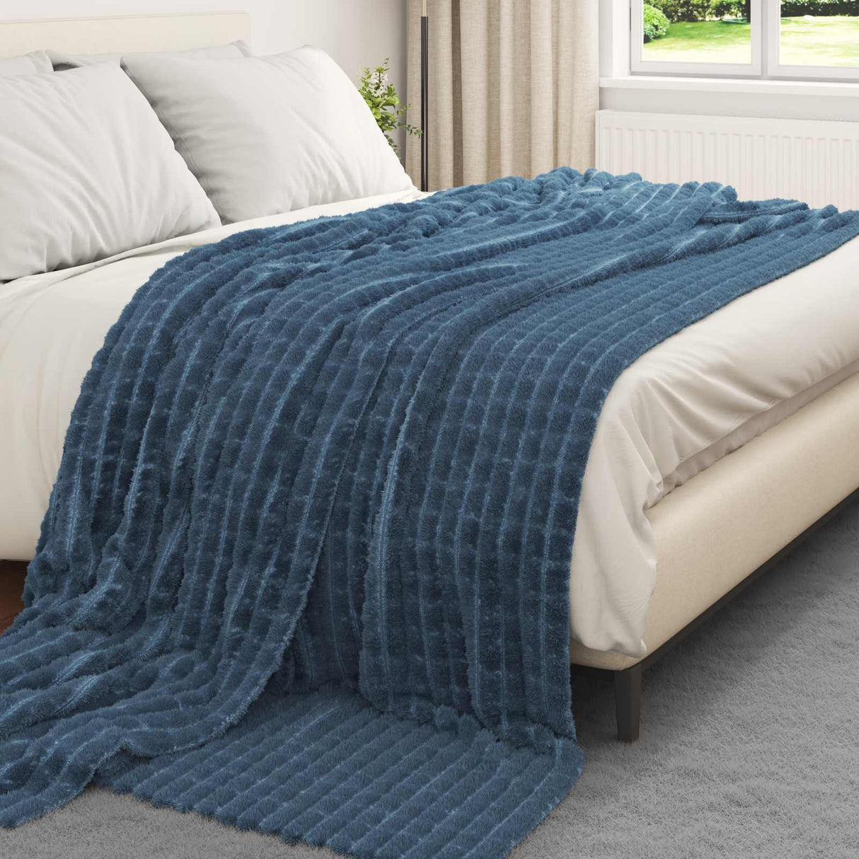 Vidaxl kleden 6 pcs marineblauw 240 x 220 cm fleece