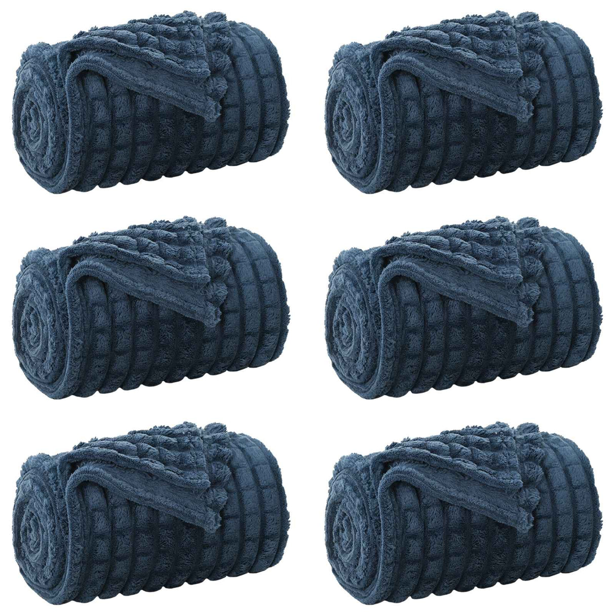 Vidaxl kleden 6 pcs marineblauw 270 x 240 cm fleece