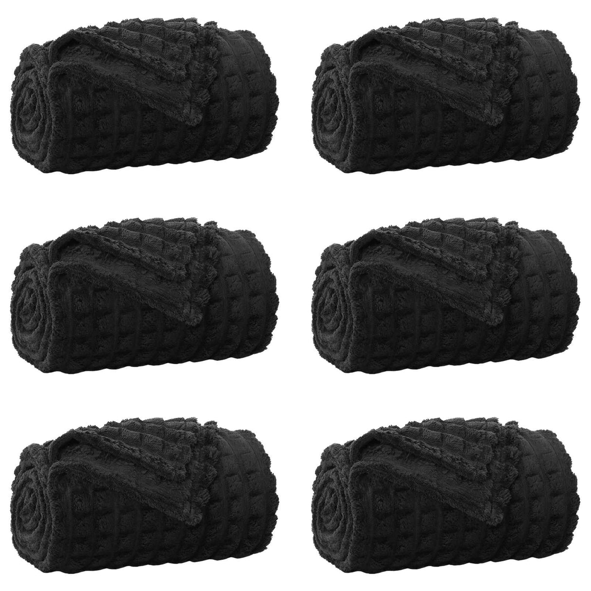 Vidaxl kleden 6 pcs zwart 150 x 130 cm fleece