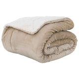 Vidaxl gooi deken beige 220 x 240 cm fleece