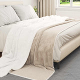 Vidaxl gooi deken beige 240 x 270 cm fleece