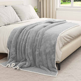 Vidaxl gooi deken grijs 150 x 200 cm fleece