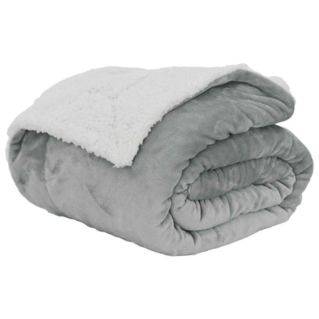 Vidaxl gooi deken grijs 240 x 270 cm fleece