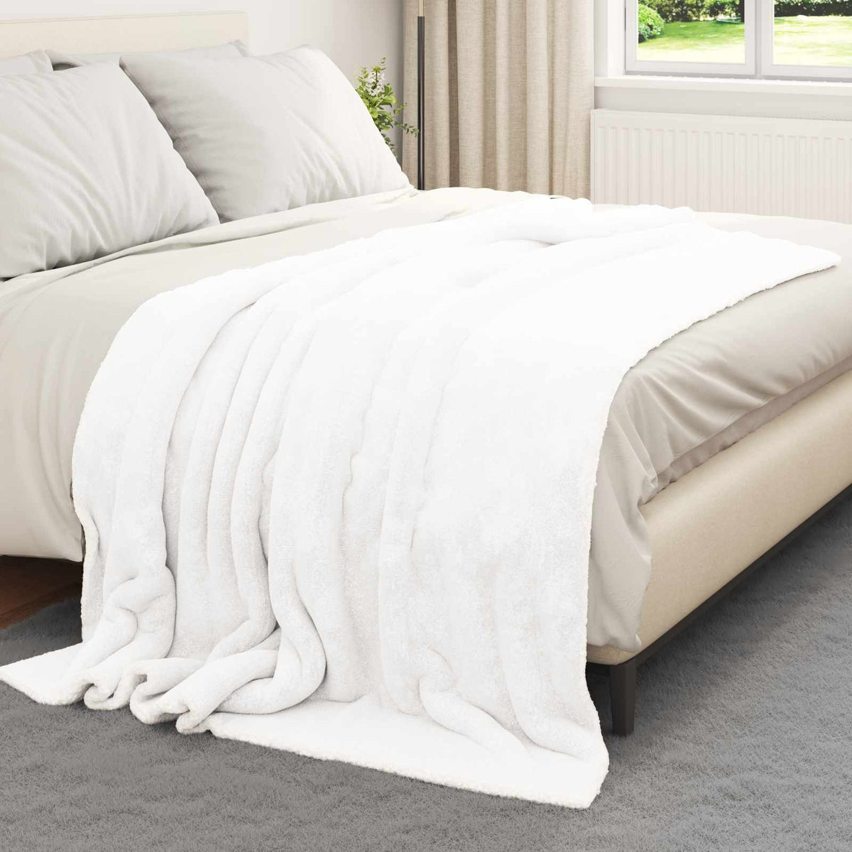 Vidaxl plaid wit 150 x 200 cm 1.64 kg fleece