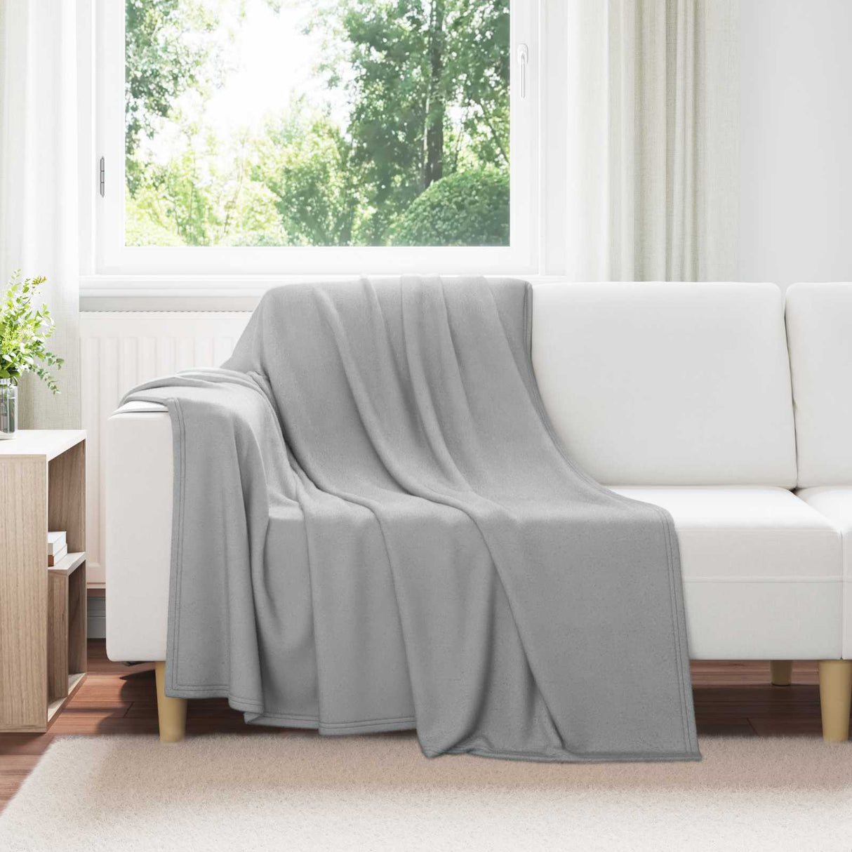Vidaxl gooi deken grijs 200 x 150 cm fleece