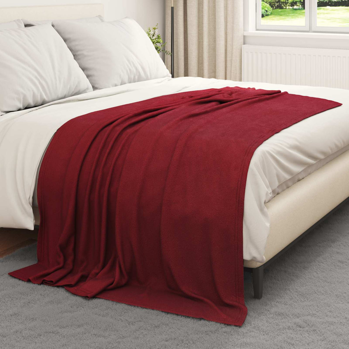 Vidaxl gooi deken bordeaux rood 200 x 150 cm fleece