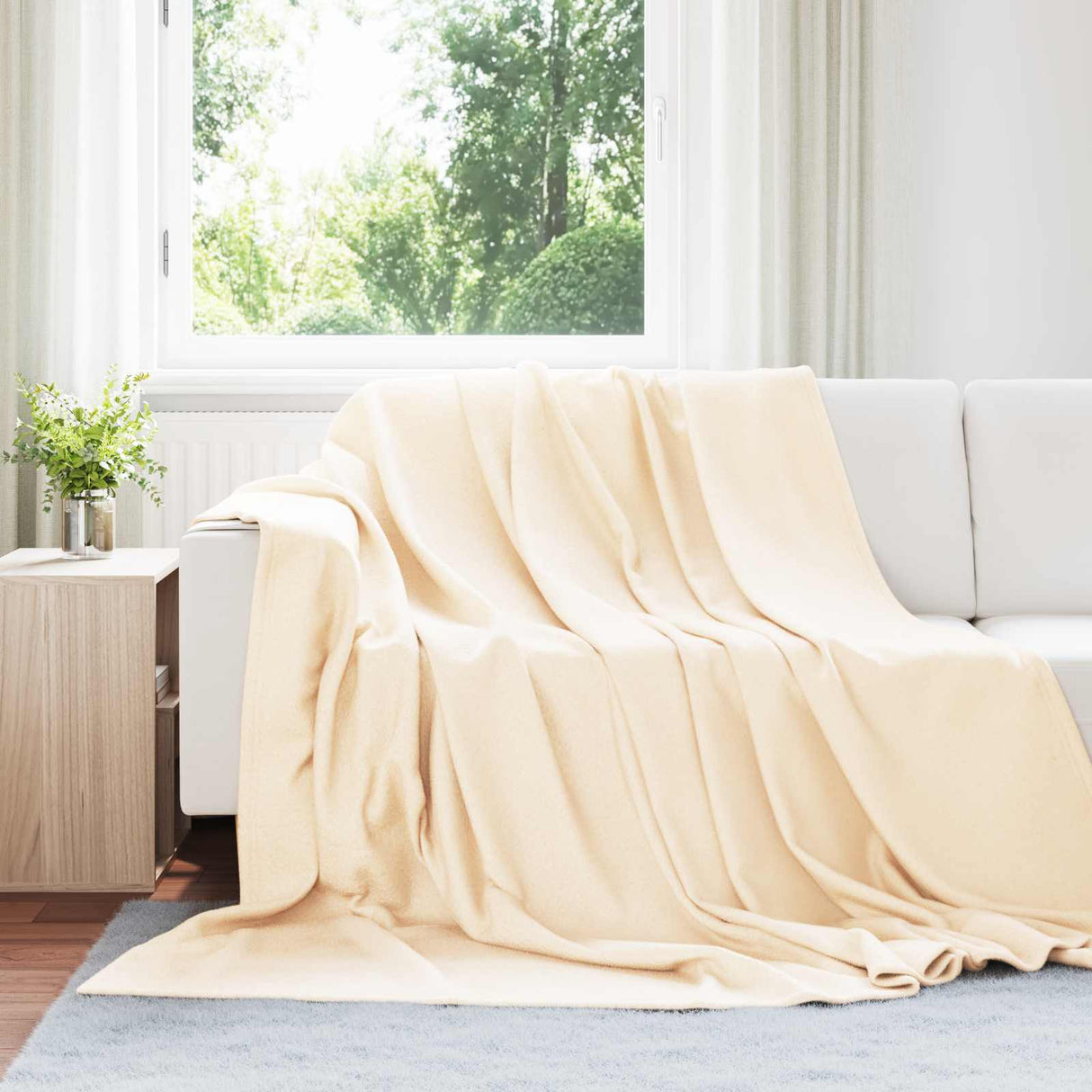 Vidaxl gooi deken crème 270 x 240 cm fleece