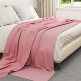 Vidaxl gooi deken roze 240 x 220 cm fleece