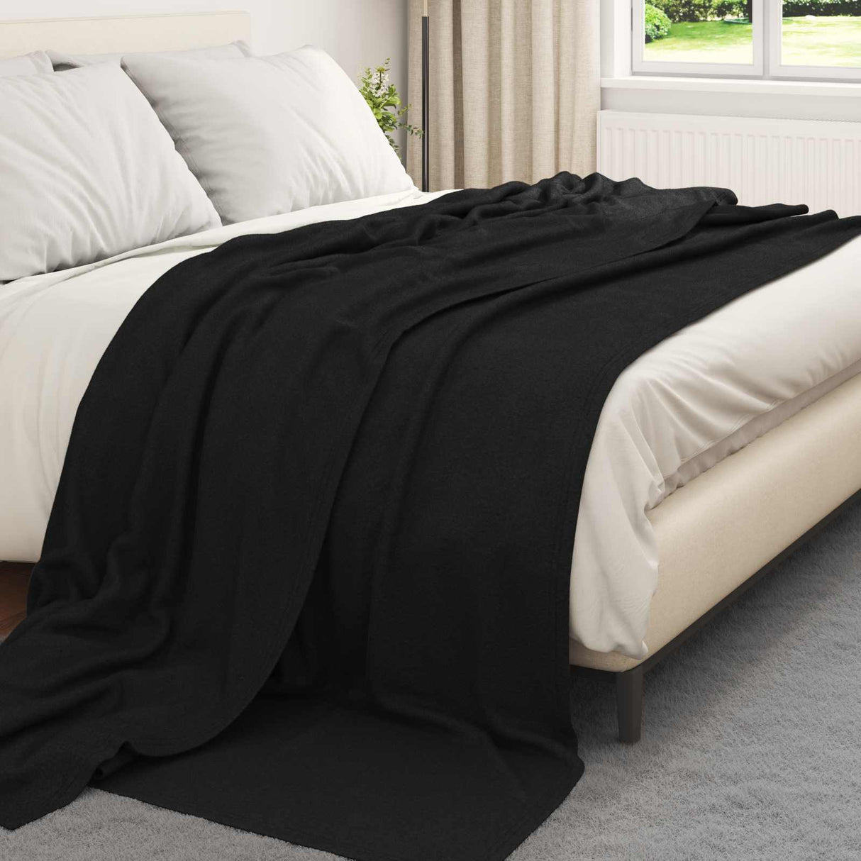 Vidaxl kleden 6 pcs zwart 270 x 240 cm fleece