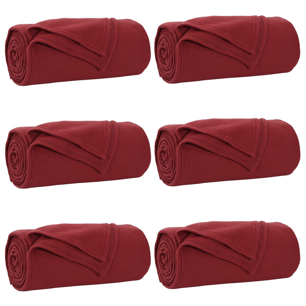 Vidaxl kleden 6 pcs bordeaux rood 200 x 150 cm fleece