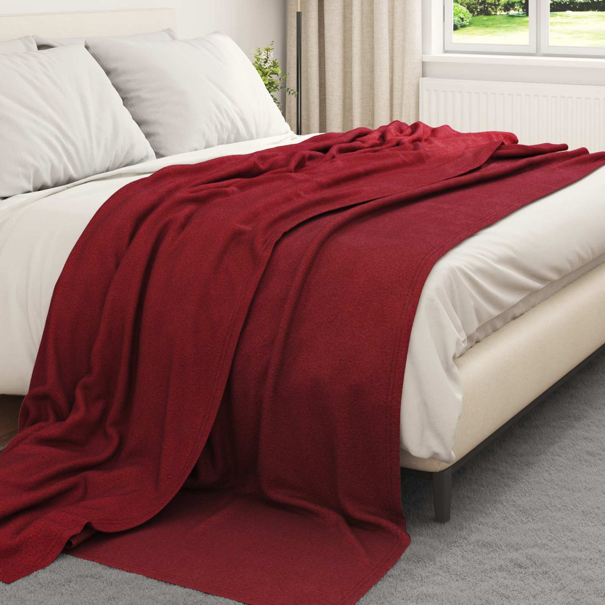 Vidaxl kleden 6 pcs bordeaux rood 270 x 240 cm fleece