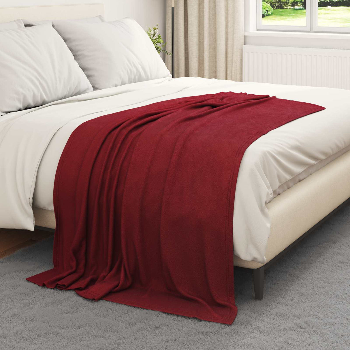 Vidaxl kleden 24 pcs bordeaux rood 170 x 130 cm fleece
