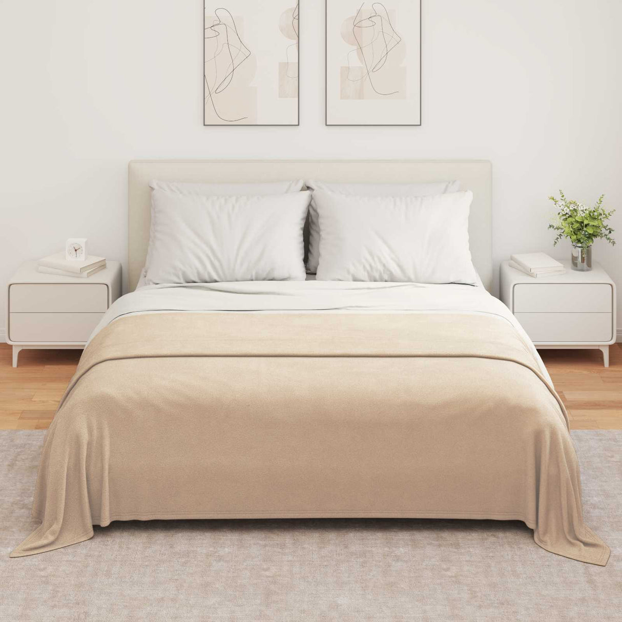 Vidaxl gooi deken kameel 280 x 210 cm fleece