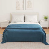 Vidaxl gooi deken marineblauw 350 x 270 cm fleece