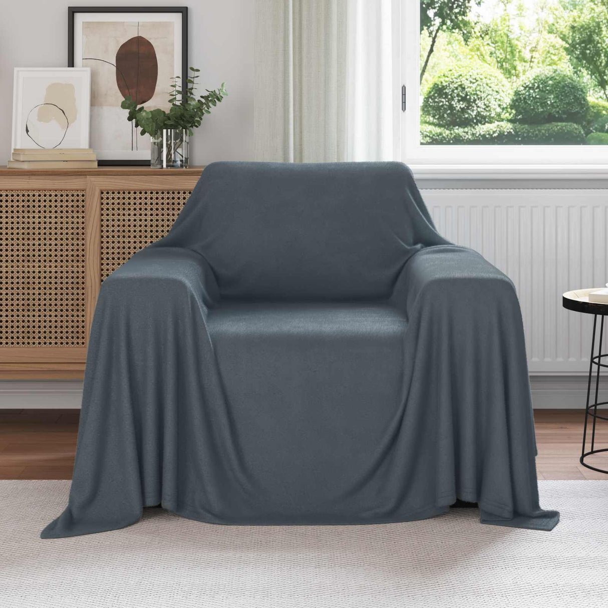Vidaxl kleden 6 pcs donkergrijs 210 x 140 cm fleece