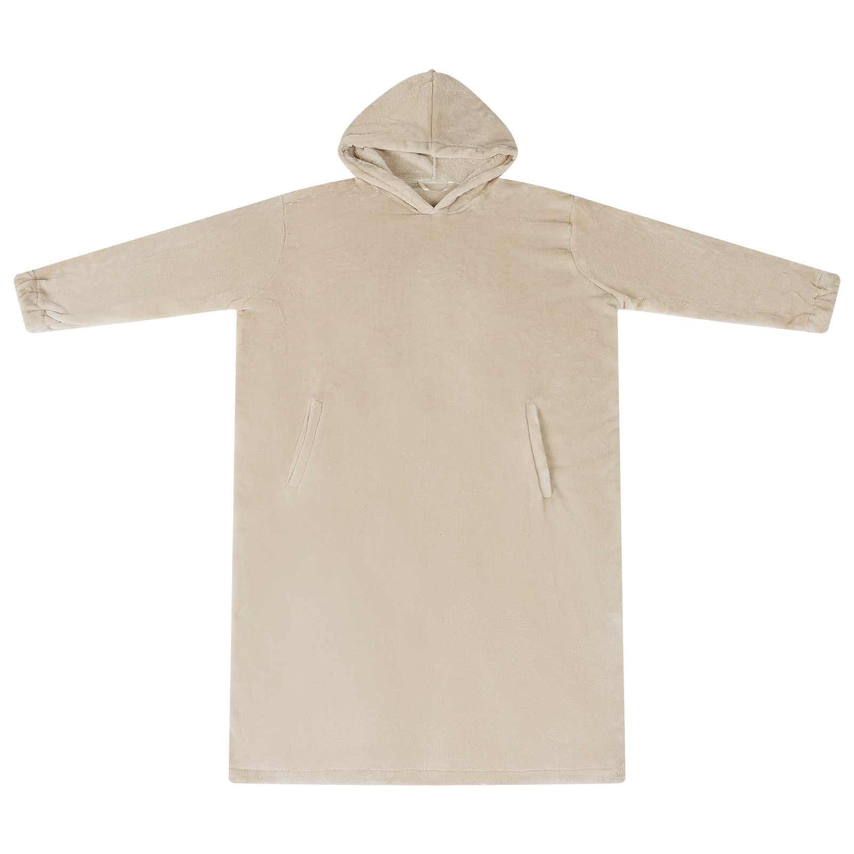 Vidaxl deken hoodie beige l flanel