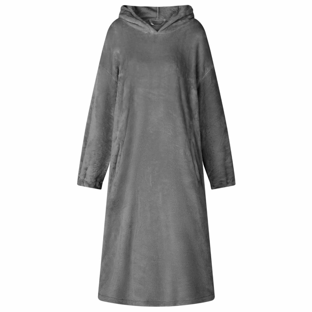 Vidaxl deken hoodie donkergrijs s flanel