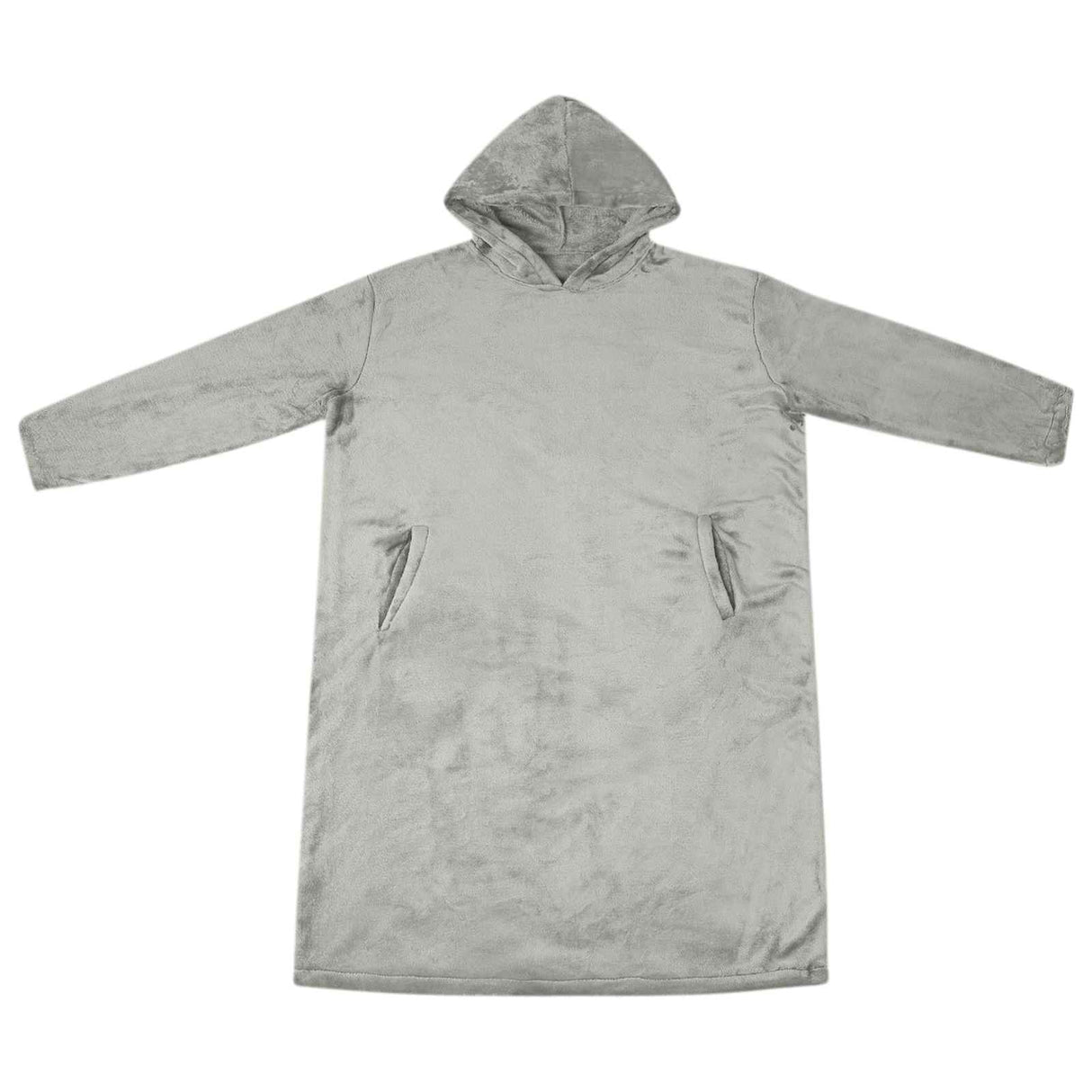 Vidaxl deken hoodie grijs l flanel