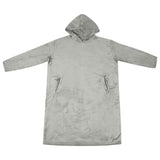 Vidaxl deken hoodie grijs l flanel
