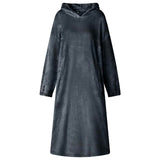 Vidaxl deken hoodie marineblauw s flanel