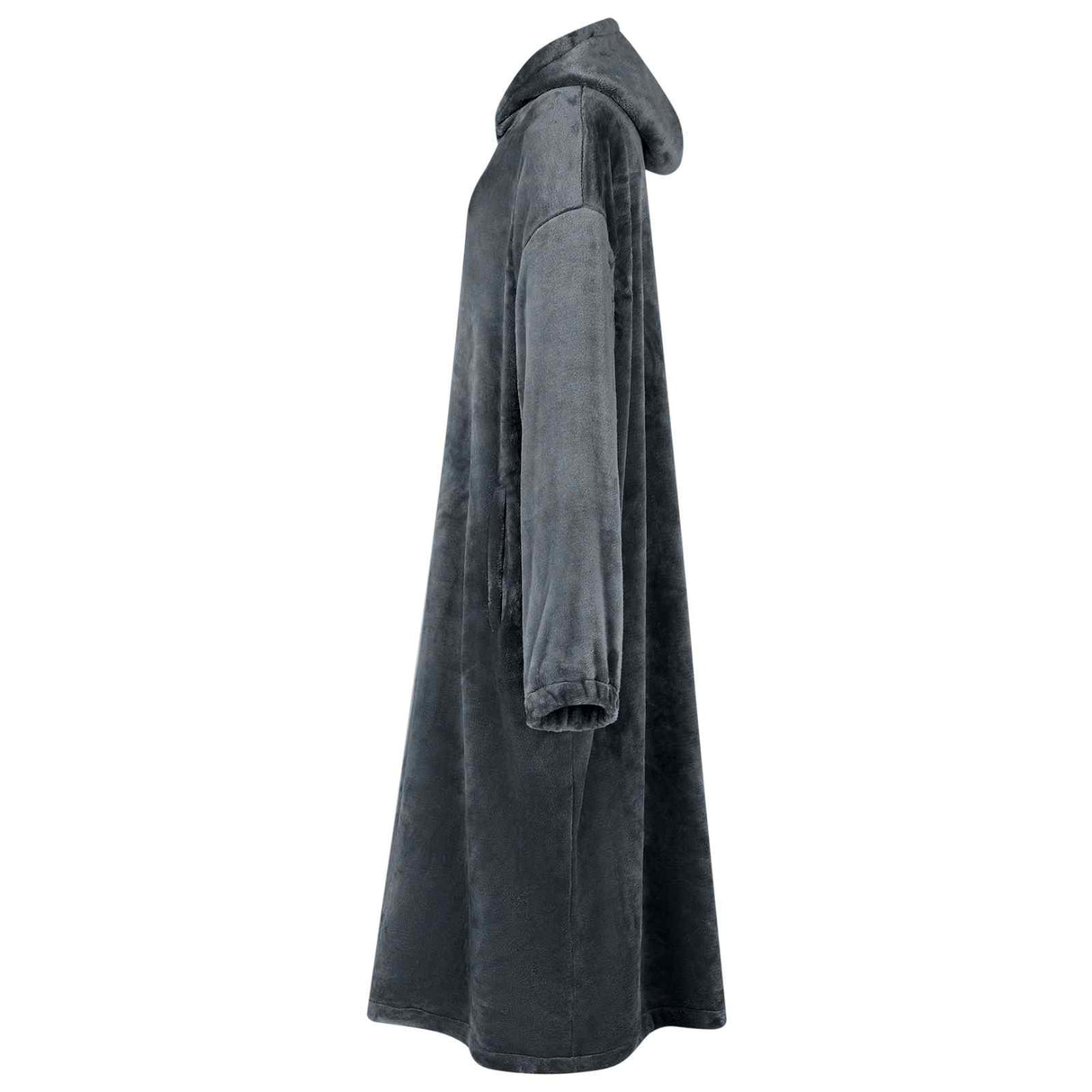 Vidaxl deken hoodie marineblauw s flanel