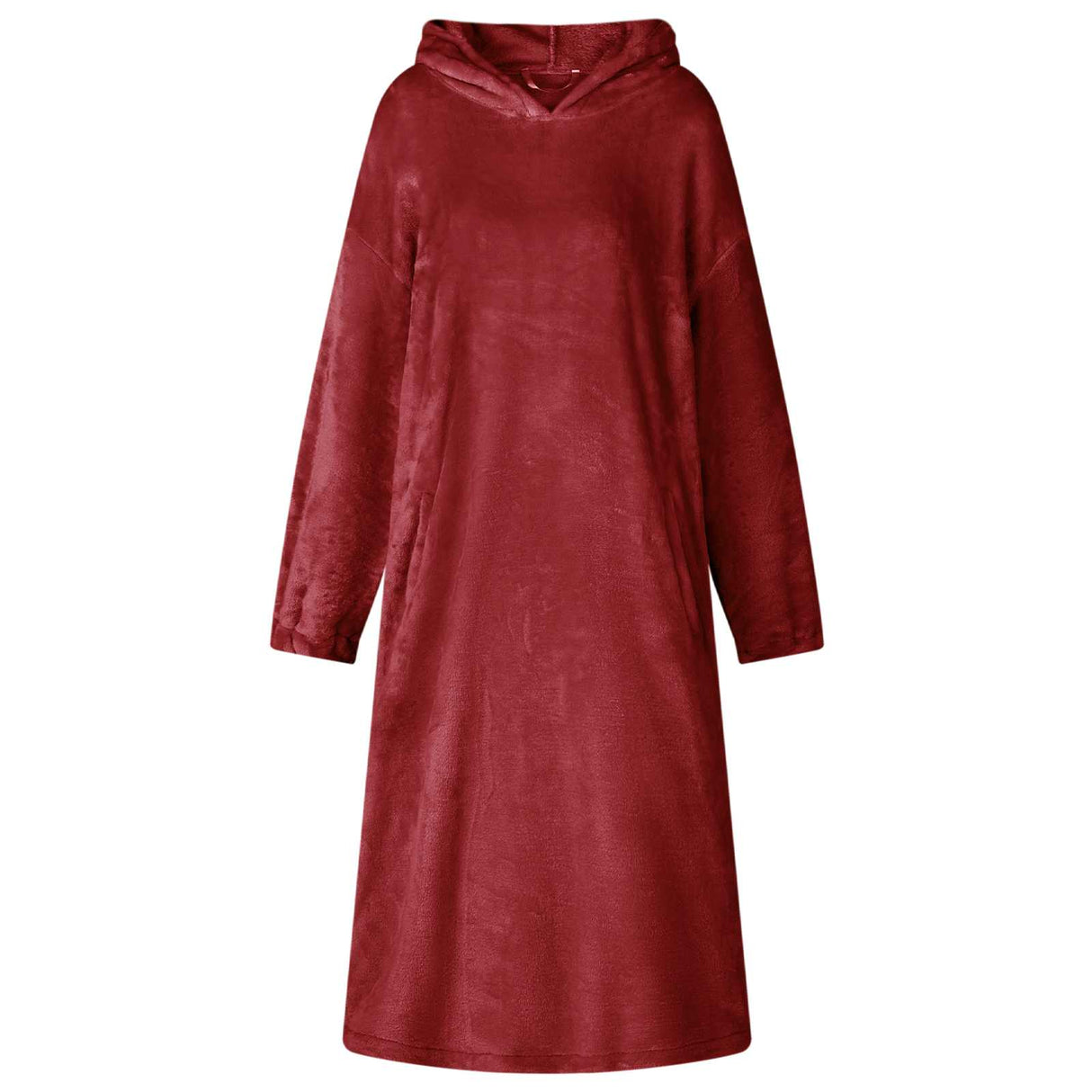 Vidaxl deken hoodie bordeaux rood m flanel