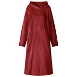 Vidaxl deken hoodie bordeaux rood m flanel