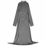 Vidaxl deken hoodie donkergrijs f flanel