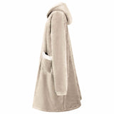 Vidaxl deken hoodie beige l fleece en flanel