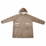 Vidaxl deken hoodie kameel m fleece en flanel