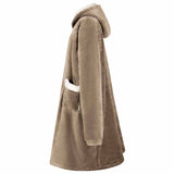 Vidaxl deken hoodie kameel m fleece en flanel
