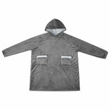 Vidaxl deken hoodie donkergrijs l fleece en flanel