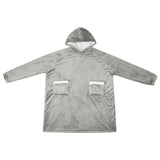 Vidaxl deken hoodie grijs m fleece en flanel