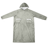 Vidaxl deken hoodie grijs l fleece en flanel