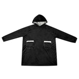 Vidaxl deken hoodie zwart l fleece en flanel