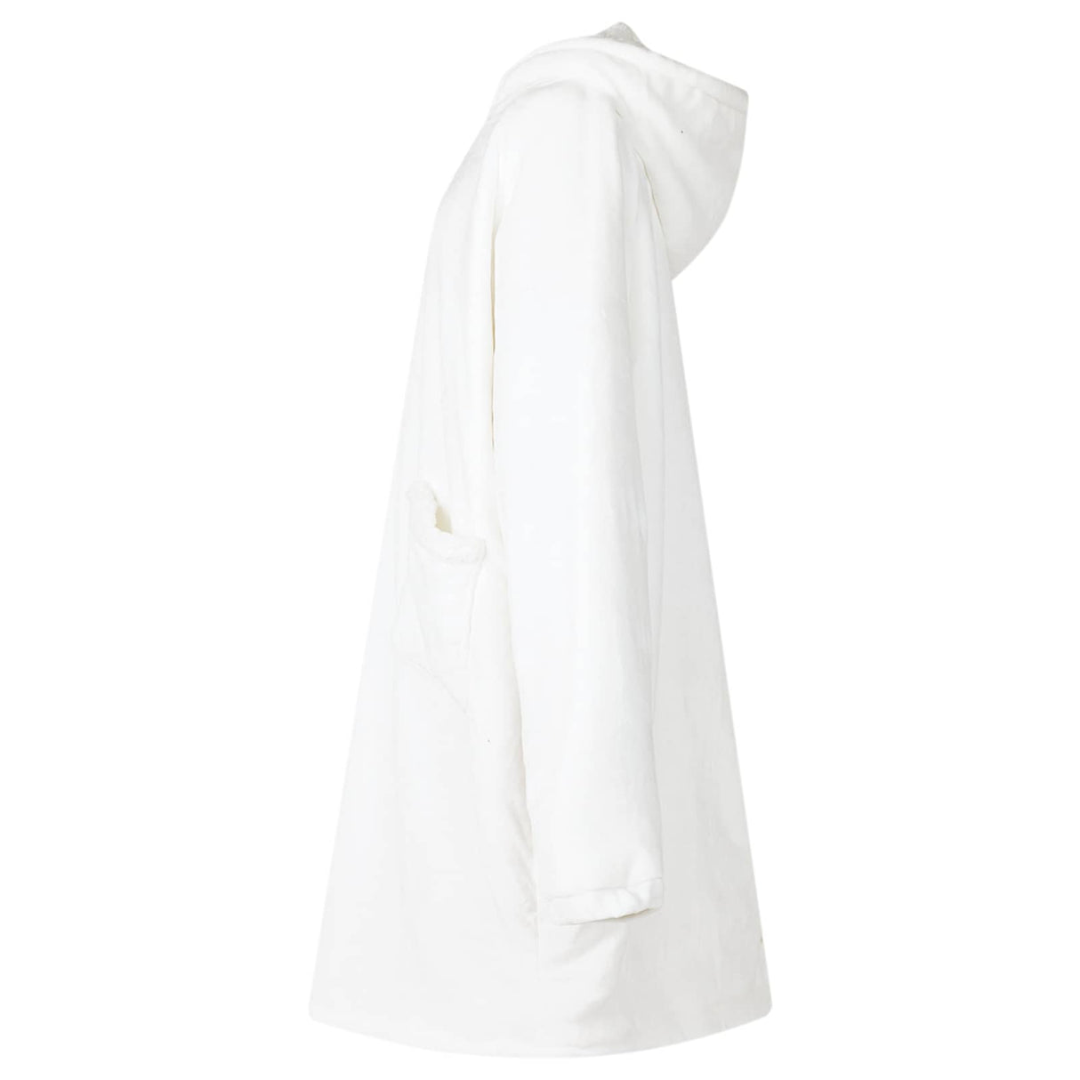 Vidaxl deken hoodie wit m fleece en flanel