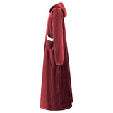 Vidaxl deken hoodie bordeaux rood m fleece en flanel