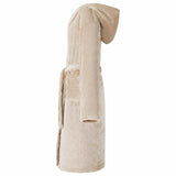 Vidaxl badjas hoodie beige l flanel