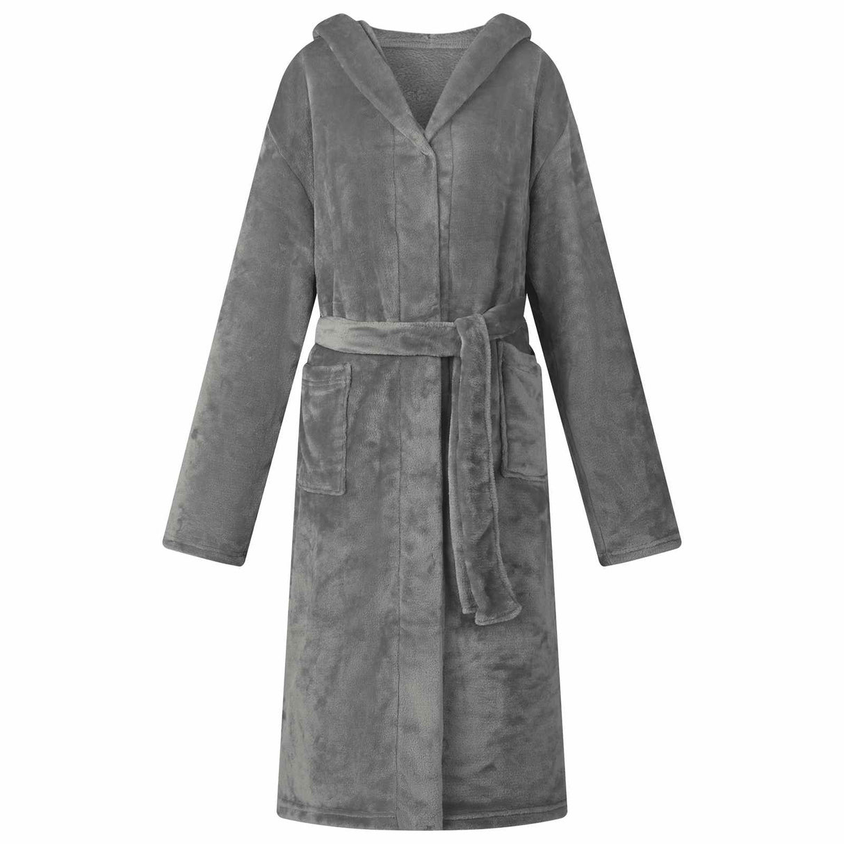 Vidaxl badjas hoodie donkergrijs m flanel